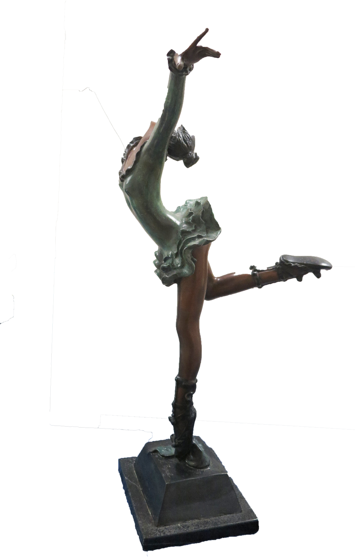 Bronze Ballerina Signed by A Fayral with Marble Base Modernism